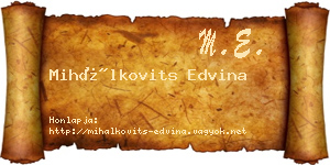 Mihálkovits Edvina névjegykártya